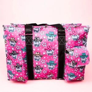 Cowboy disco hat zip top organizer utility tote weekender travel bag
